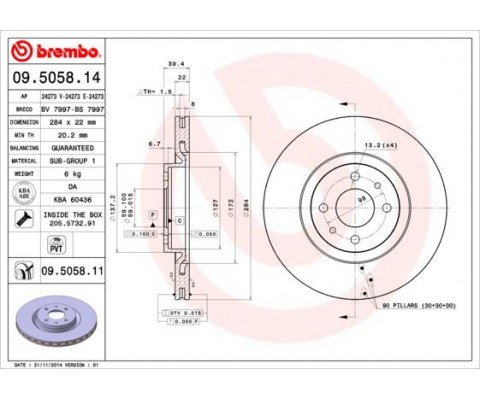 ON FREN DISKI FIAT TIPO 91>95 PUNTO 99>12 COUPE 96>00 ALFA ROMEO 146 95>01 145 95>01 LANCIA DELTA II 93>99 DEDRA 91>99