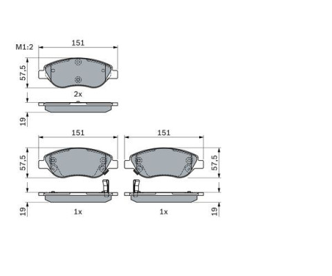 ON BALATA FIAT EGEA 15> 1.4 1.5 T4 HIBRIT 1.6 D K:19 MM G:151.1 MM BÜYÜK TİP
