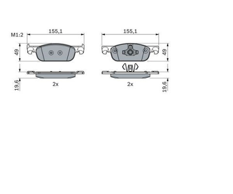 ÖN FREN BALATASI RENAULT CLIO IV 12> SYMBOL III 13> DACIA SANDERO II 13> LOGAN MCV II 14> LOGAN II 13> 0.9TCe 1.0SCe 1.2 1.2TCe 1.5dCi 1.6